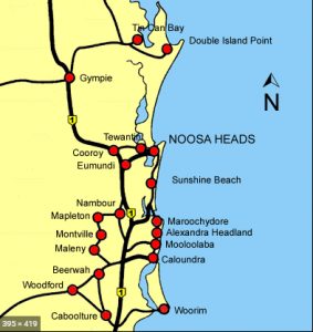 Noosa Emergency Service Repairs Hot Water Systems Gas Solar Electric   Noosa Map 283x300 